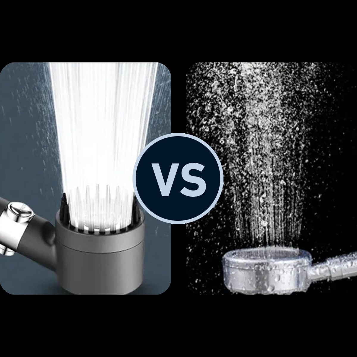 Spray force compared with a standard shower head