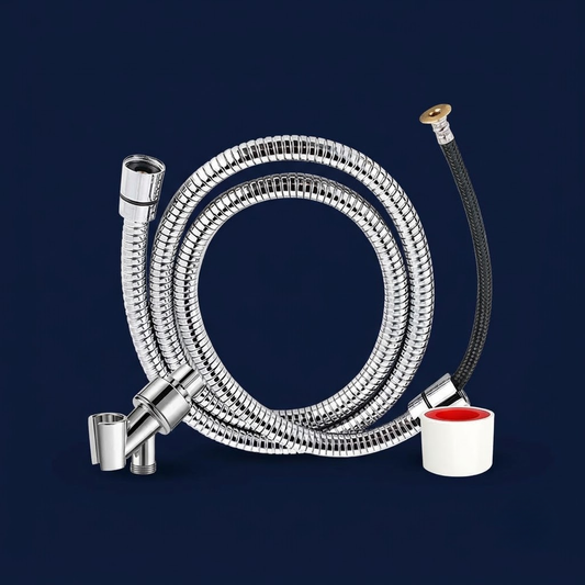Stainless hose, adjustable mount and Teflon tape